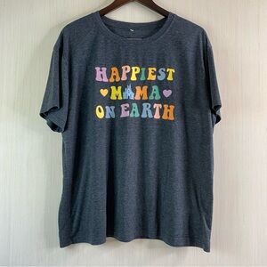 Unbranded Disney Happiest Mama On Earth Graphic T-Shirt Heather Gray 2XL
